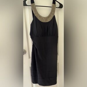 Cachet Black Backless Dress with Beaded Neckline XL